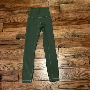 size 0, 25” inseam wonder under green lululemon leggings